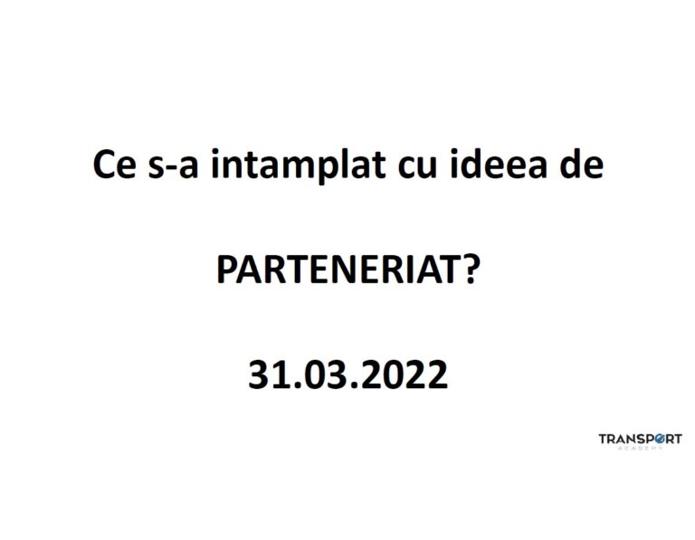 Ce s‐a intamplat cu ideea de PARTENERIAT? - Prezentare Decebal Popescu
