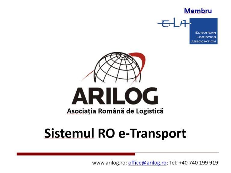 Arilog - Sistemul RO e-Transport