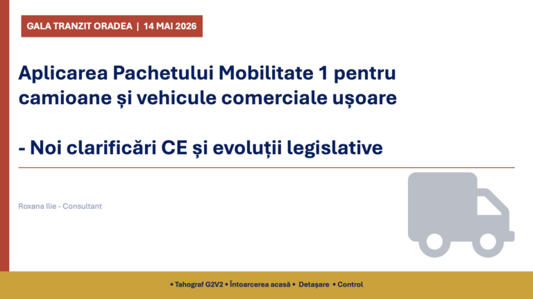 Aplicarea Pachetului Mobilitate 1 pentru camioane și vehicule comerciale ușoare - Noi clarificări CE și evoluții legislative