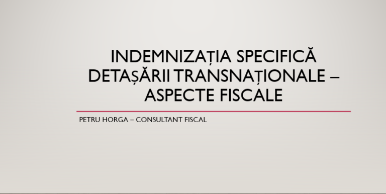 Indemnizatia specifica detasarii transnationale