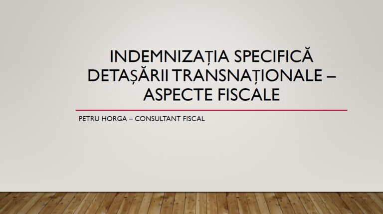 Petru Horga - Indemnizatia specifica detasarii transnationale